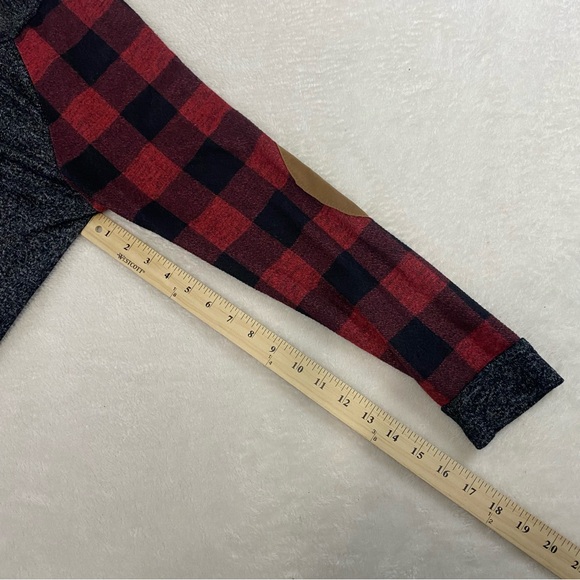 Women’s Eclipse Black/Red Plaid Shirt With Elbow Patches Size M - Picture 9 of 9